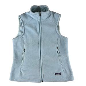 Womens Patagonia Baby Blue Synchilla Full Zip Vest Fleece Size Large Cute